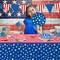 4th of July American Flag Patriotic Party Supplies Disposable Paper Plates Napkins Cocktail Napkins Cups Tablecloth and Banner
